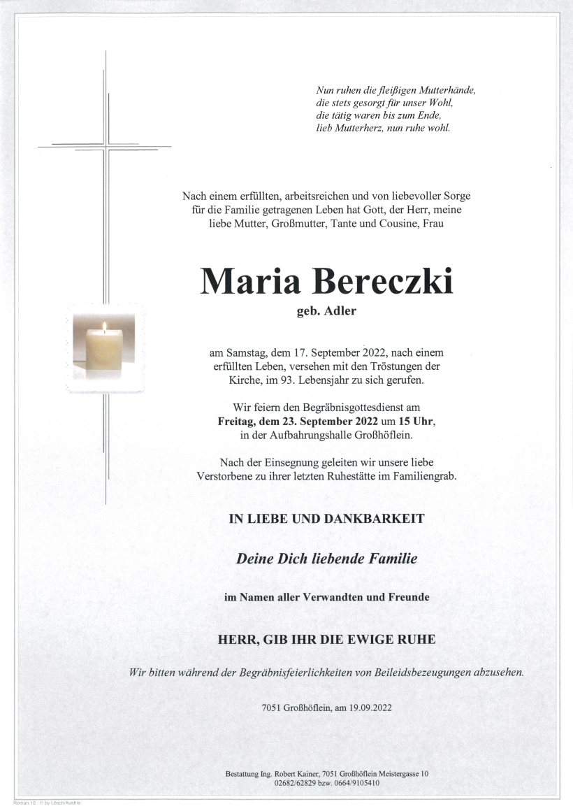 Bereczki Maria Parte Großhöflein