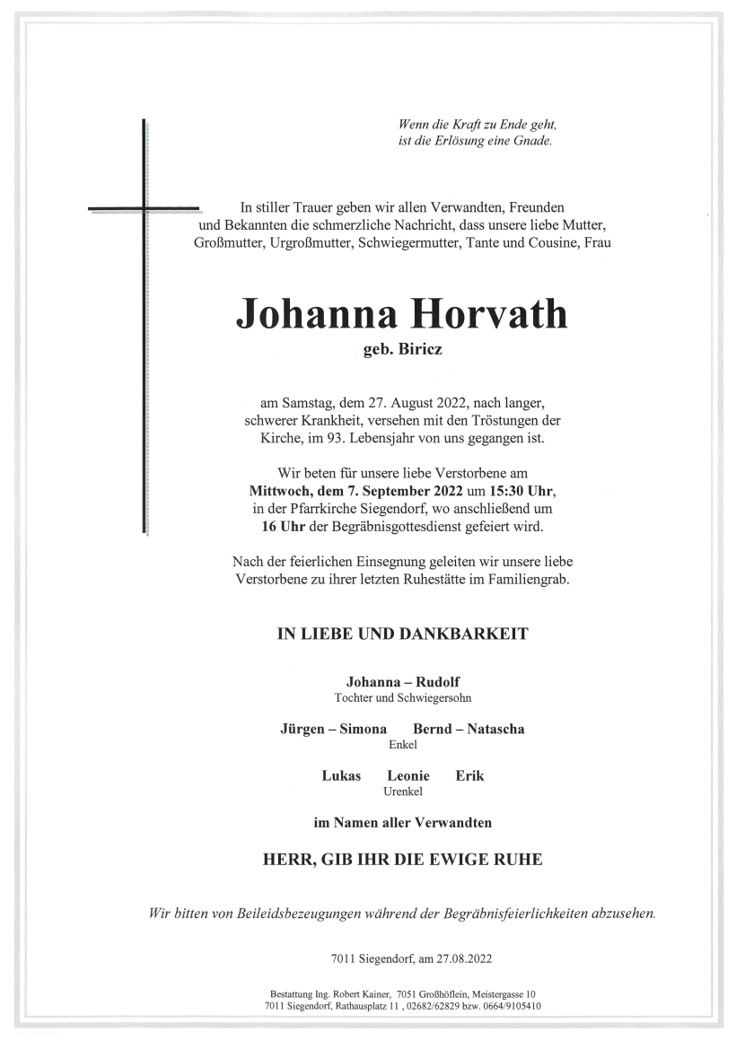 Horvath Johanna Parte Siegendorf