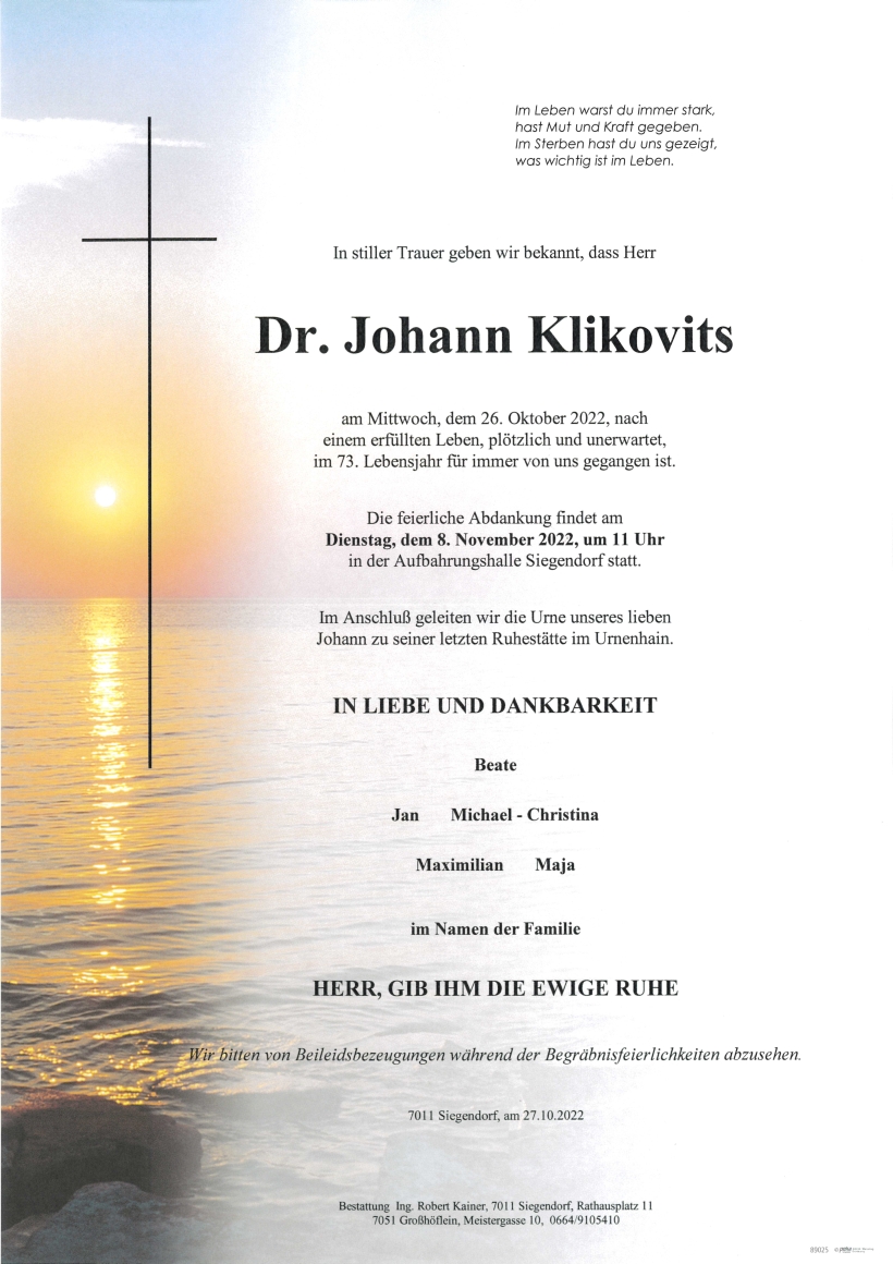 Klikovits Johann Parte Siegendorf