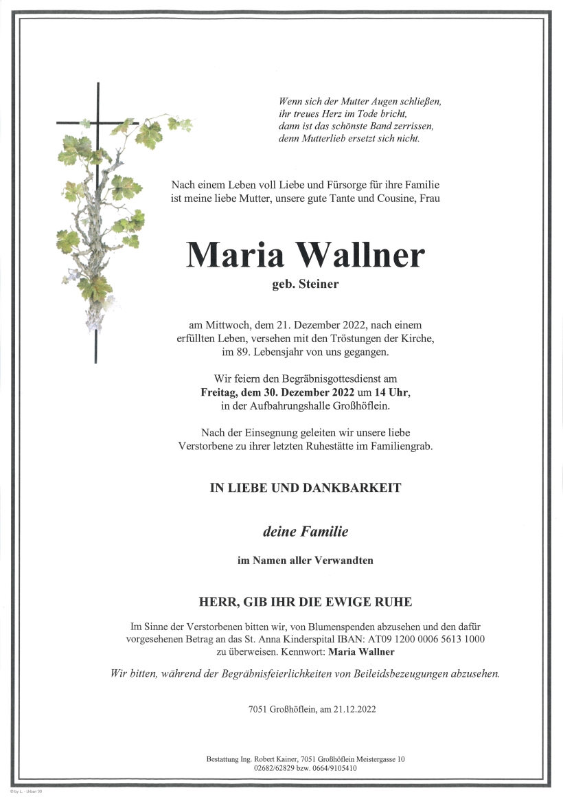 Wallner Maria Parte Großhöflein
