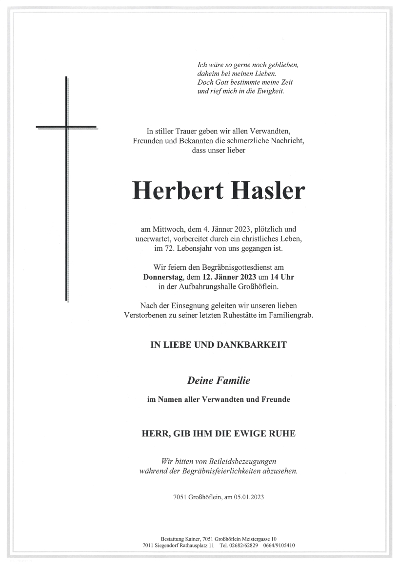 Hasler Herbert Parte Großhöflein