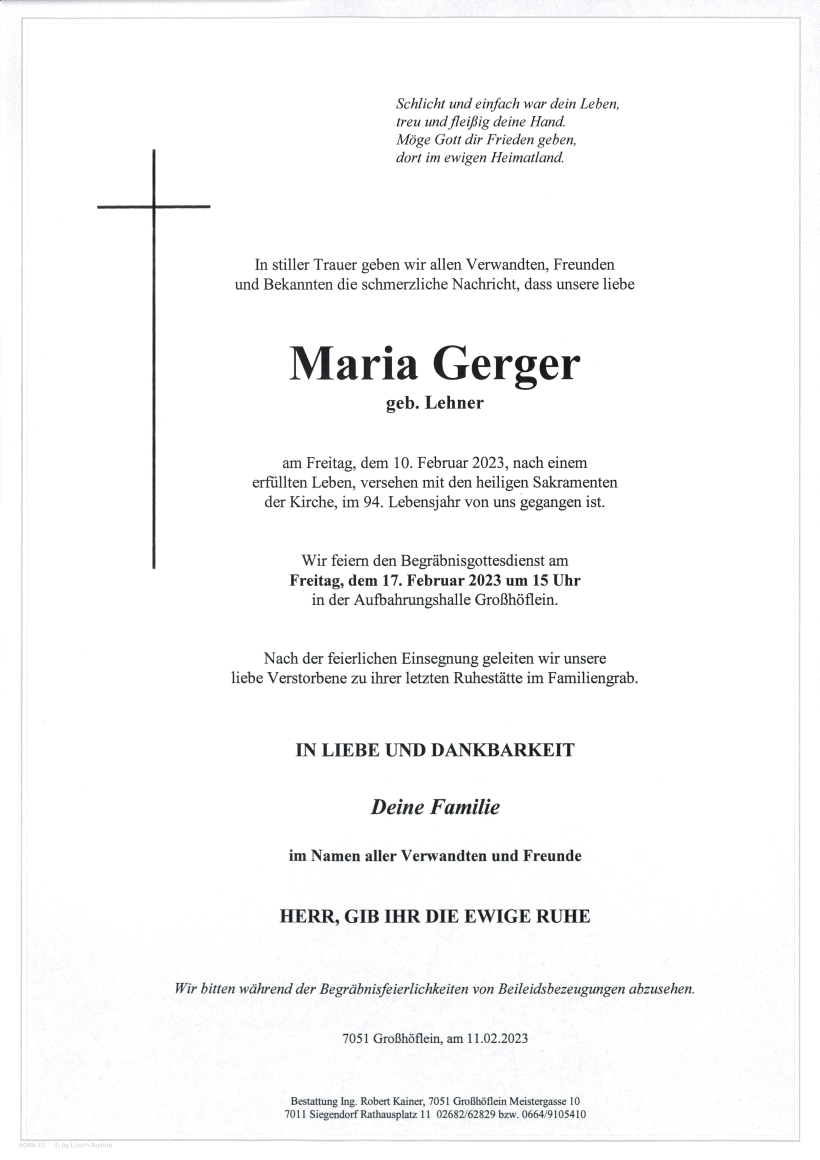 Gerger Maria Parte Großhöflein