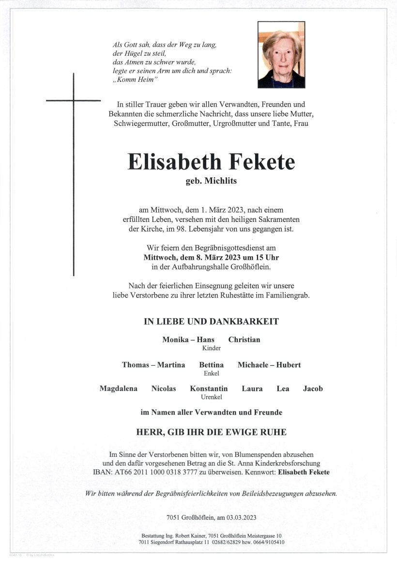 Fekete Elisabeth Parte Großhöflein