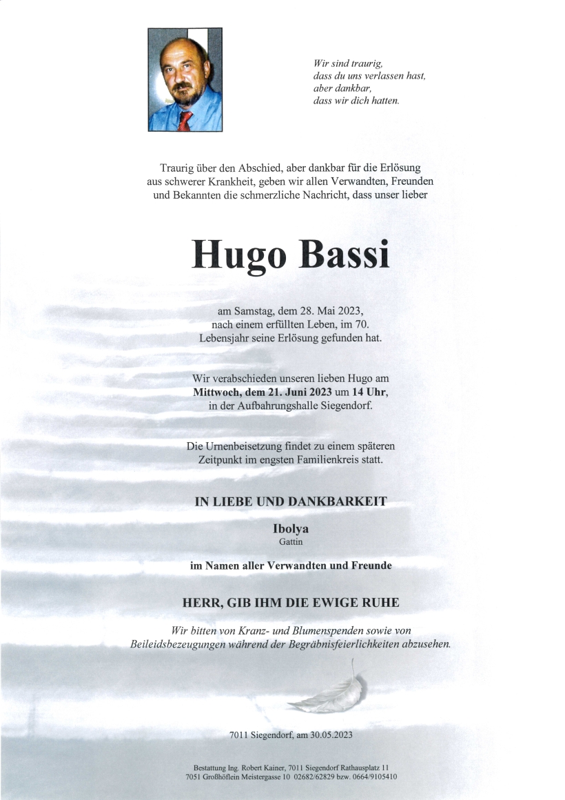 Bassi Hugo Parte Siegendorf