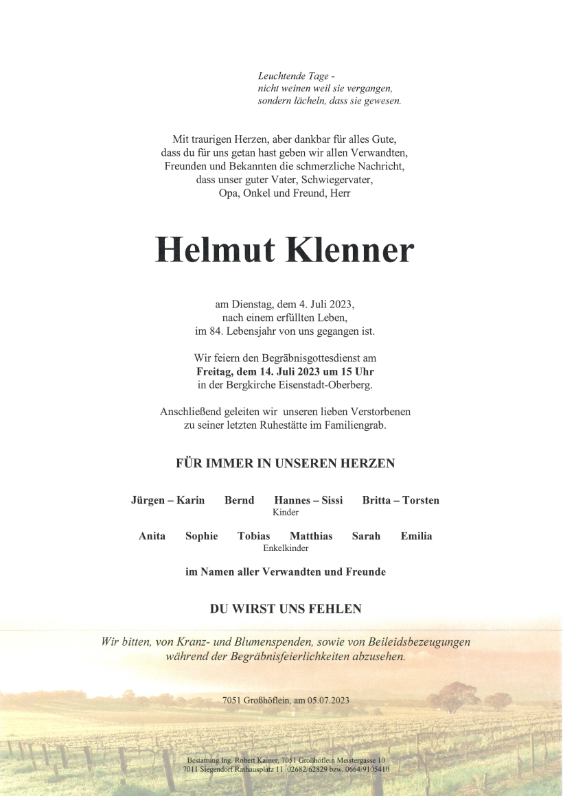 Klenner Helmut Parte Eisenstadt