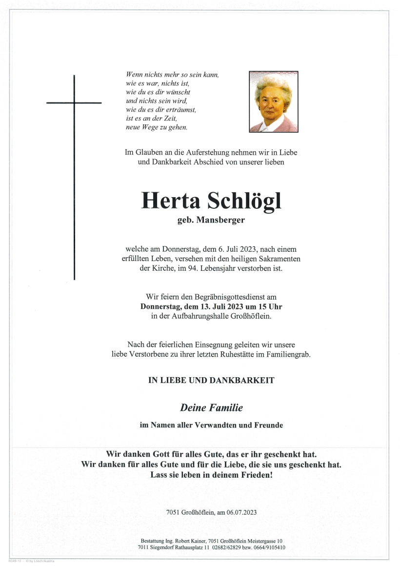 Schlögl Maria Herta Parte Großhöflein