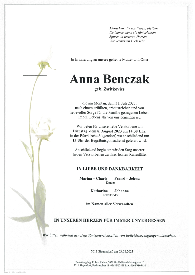Benczak Anna Parte Siegendorf