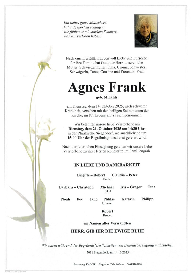 Frank Agnes Parte Siegendorf