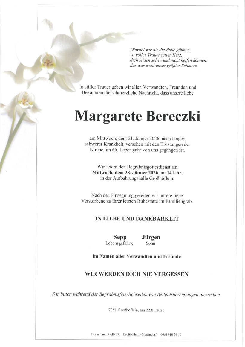 Bereczki Margarete Parte Großhöflein