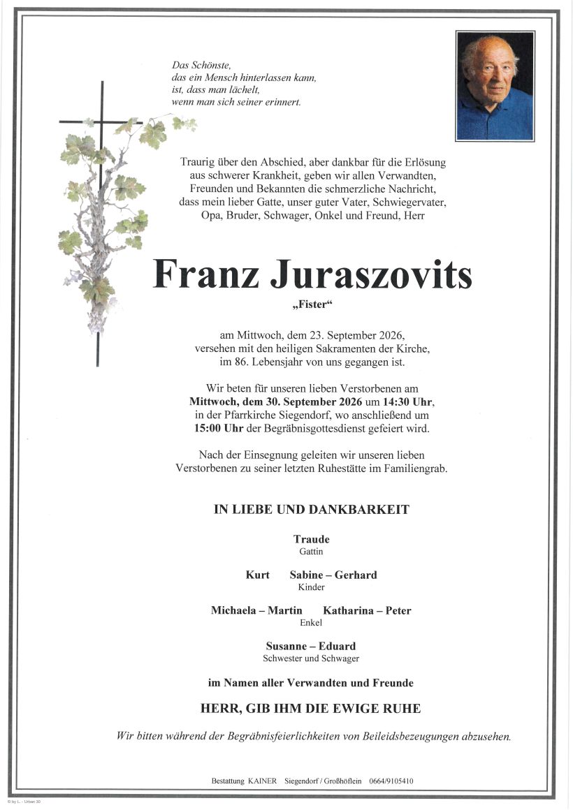 Juraszovits Franz Parte Siegendorf